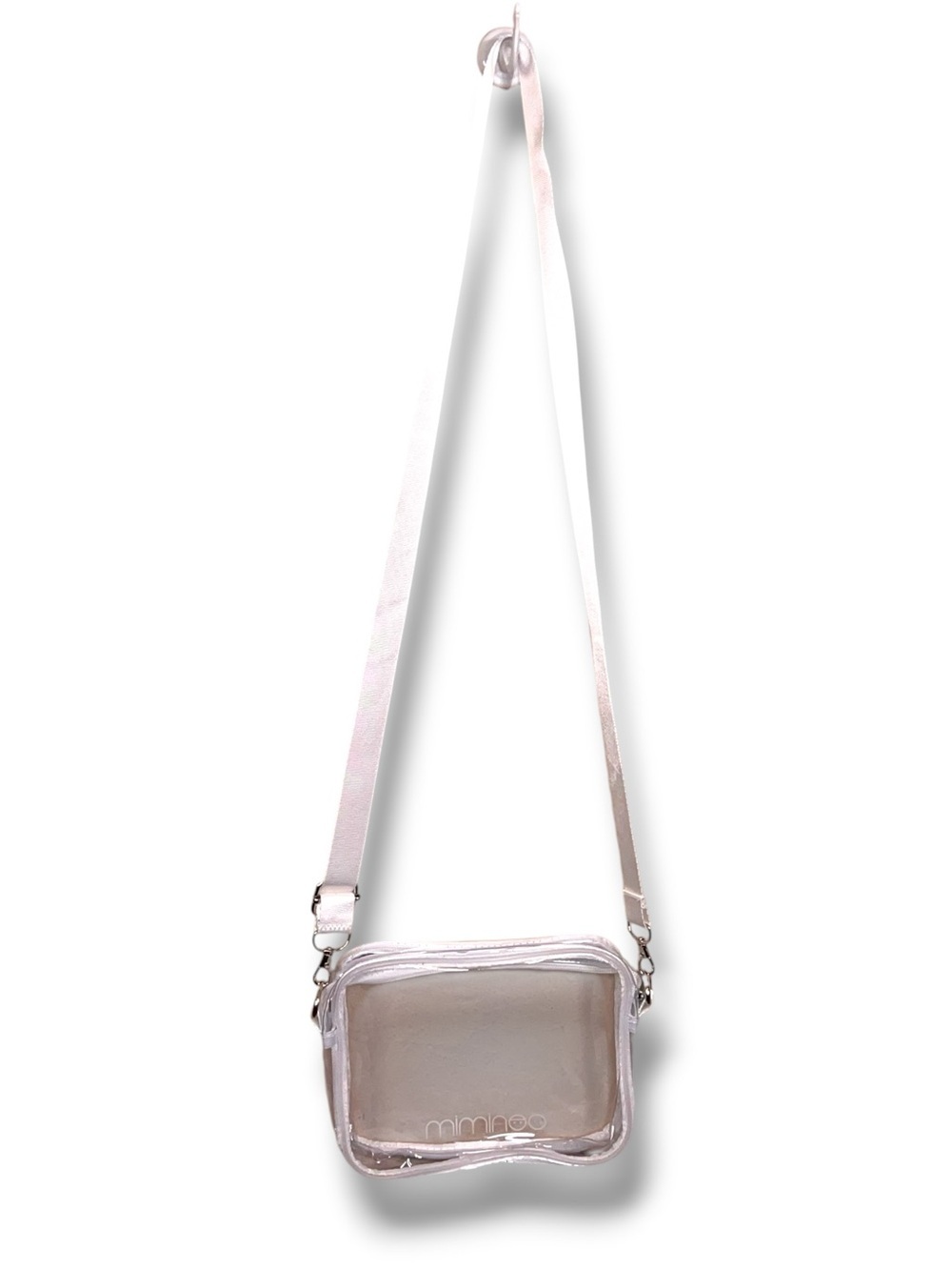 Oonimim White Nylon Clear Bag Crossbody Purse Festival Retail Travel